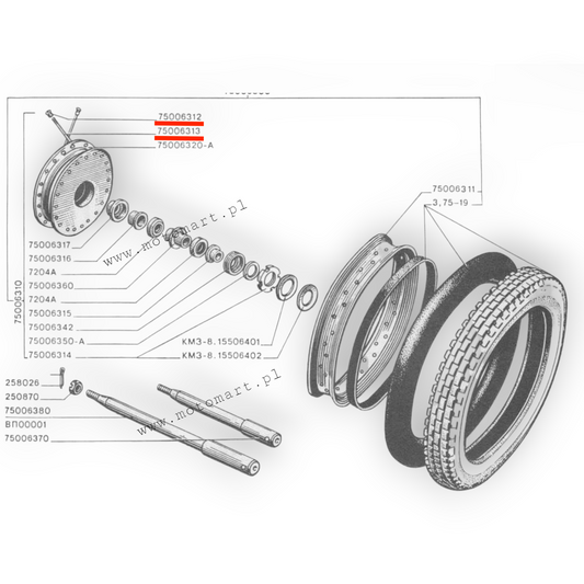 RAYON DNEPR K750 RAYONS ÉCROU JANTE ROUE CLOCHE EN ALUMINIUM BLANC 120MM