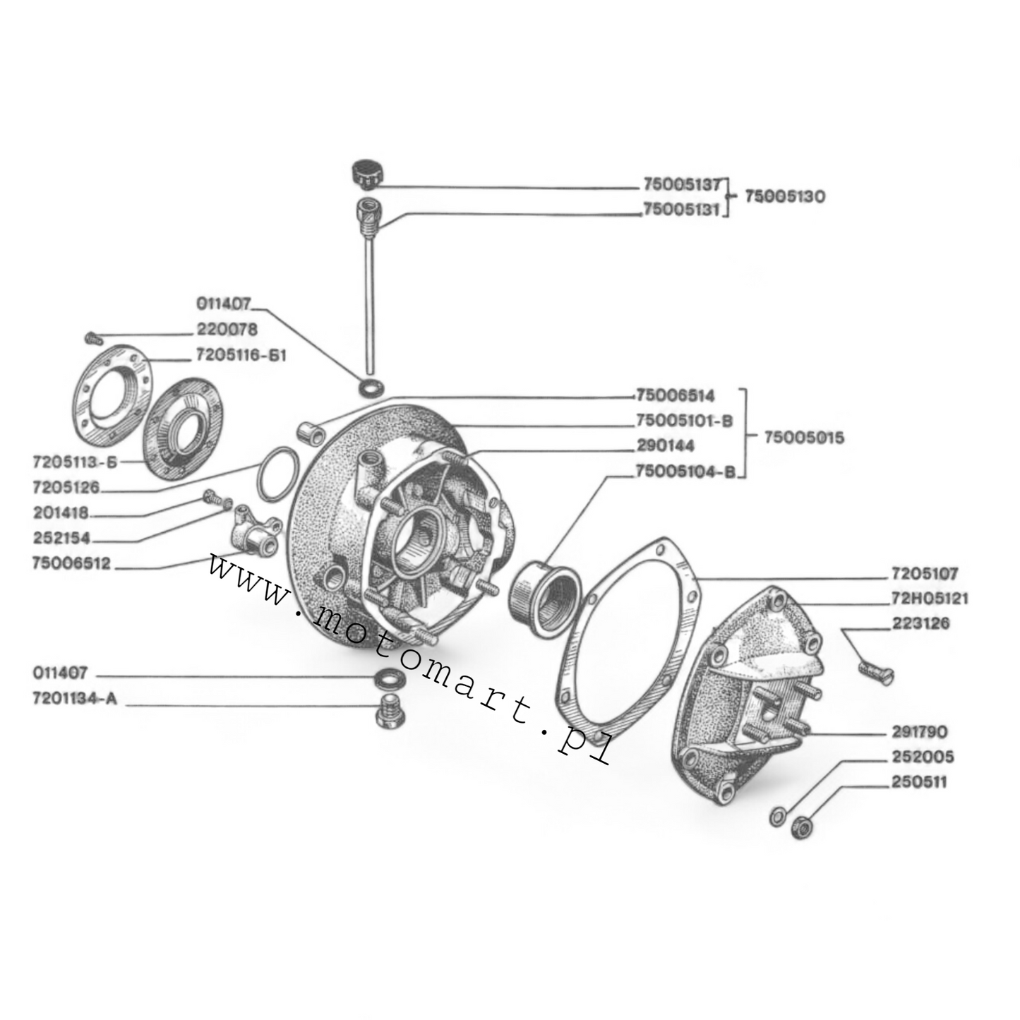 Uszczelka dyfra Dnaepr Ural K750 M72 KOMPLET tylnego mostu uszczelka