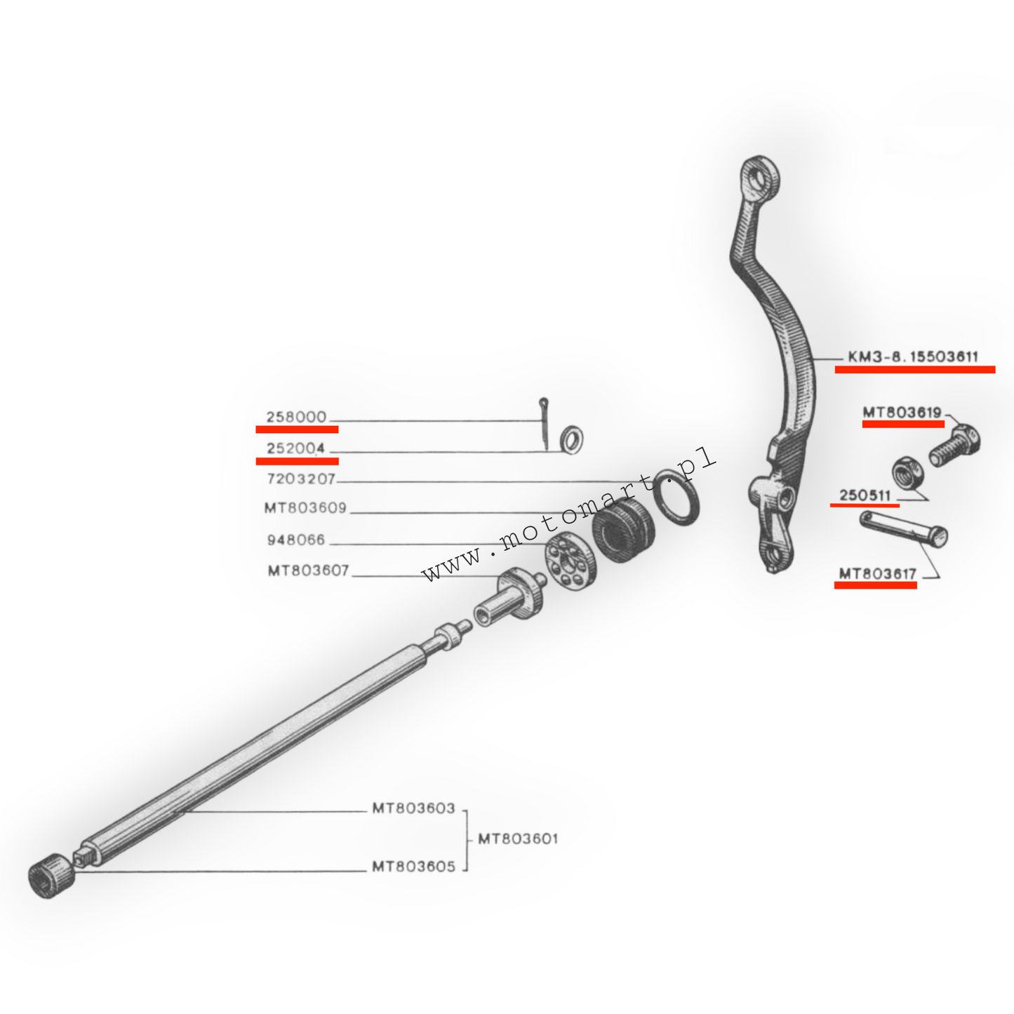 Gearbox clutch release lever Dnepr Ural K750 M72 gearbox paw