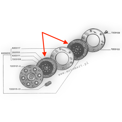 Clutch disc Dnieper MT K750 Ural M72 engine clutch DISCS disk extrusion