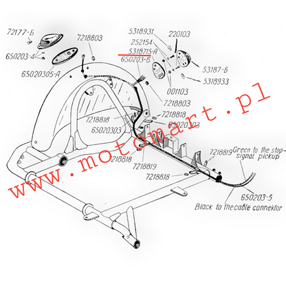 Rubber stop lamp turtle washer Dnieper MT K750 M72 rubber UNDER BIG TURTLE