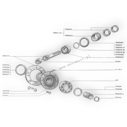 Dnieper Ural K750 M-72 differential spacers washers seals spacer